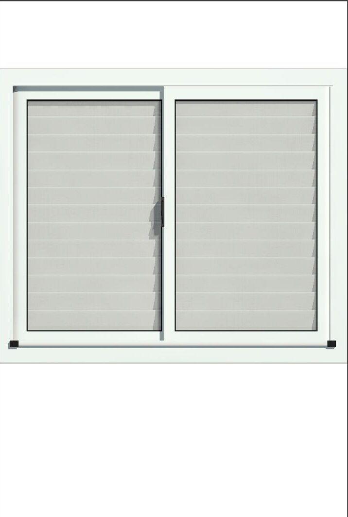 Ventana corrediza vidrio entero c celosia
