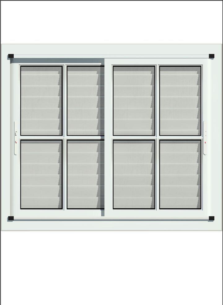 Ventana corrediza vidrio repartido c celosia