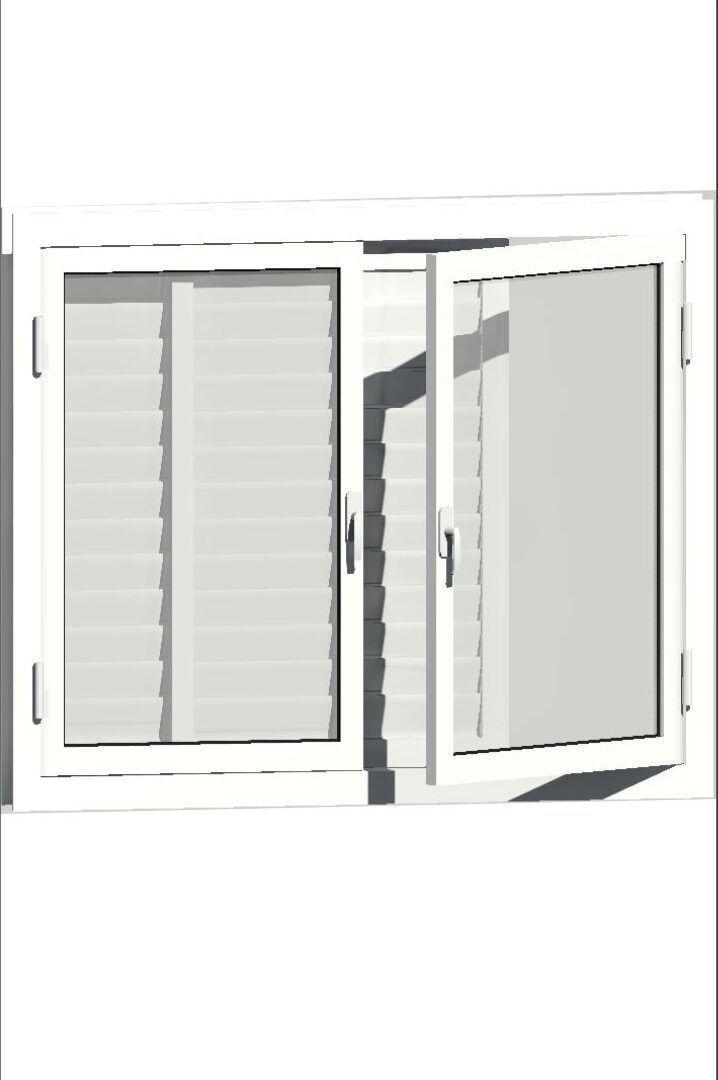 Ventana simple con celosia abierta v.e 1